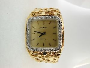 Mens 14kt Yellow Gold Geneve Watch