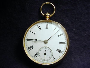 EDWIN FLINN LONDON 18 KT GOLD KEYWIND KEY SET POCKET WATCH!!   #1515