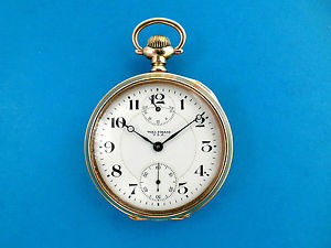 Waltham 23j Riverside Maximus Winding Indicator 14K Case Railroad Pocket Watch