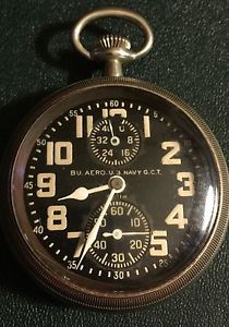 Very Rare Elgin 23J Military Wind Indicator Pocket Watch Gr 494 Bu Aero US Navy