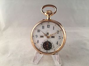 Rare And Beautiful Jumping Triple Date Moon phase 18k Pocket Watch