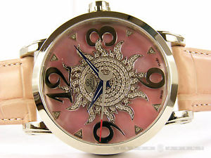 GIO' MONACO Eclisse Stahl rosa Perlmutt und Diamanten Ref. 536-A. NEU!