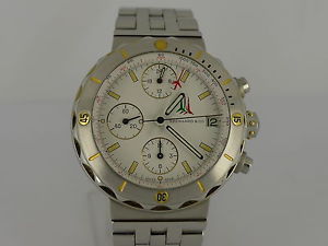 Swiss Eberhard & Co. Master auto Lemania 5100 chrono Gold/SS bracelet watch