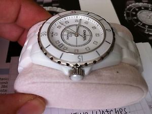 CHANEL J12  38MM WITH DIAMONDS, AUTOMATIC. GREAT CONDITION WITH BOX