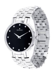 Movado Men's Faceto Steel watch, 38 mm  w/ 74 Diamonds Model 0606237 MSRP $3495