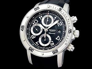 Auth HERMES Clipper Divers Chronograph CP2.910 SS Auto Men's Watch(O A4572)
