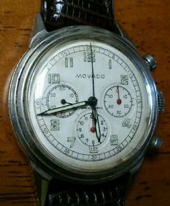 GENTS VINTAGE STAINLESS STEEL MOVADO CHRONOGRAPH WRISTWATCH