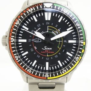 Auth Sinn. Mission timer Men's Automatic SS box&warranty 115089