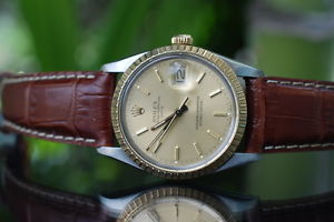 Rolex Oyster Perpetual Date 15053 Vintage Watch Two Tone Rare Datejust Precision