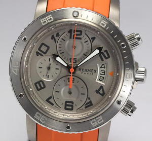 Pre-Owned HERMES Clipper Diver Automatic Silver Dial Men Wristwatch CP2.941, ML