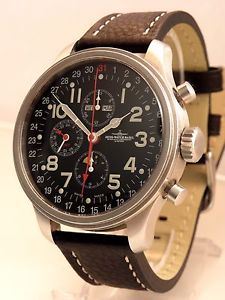 Zeno X Large Watch Basel Pilot Full Calendar Superlative Chronograph 8557