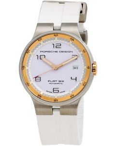 Porsche Design P6351 Flat Six Automatic Watch White Face Gold Bezel