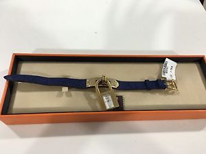 Authentic HERMES Kelly Watch Gold Plated Ostrich Leather Quartz