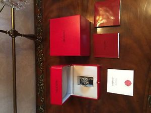 Authentic $5000.00 Ladies Valentino Rose Black Quartz watch Diamonds in Steel