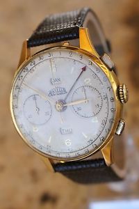 JUST SERVICED VINTAGE ANGELUS CHRONODATO CHRONOGRAPH TRIPLE DATE WATCH 217 CAL.