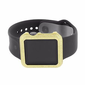Mens Gold Apple Watch Genuine Diamonds Custom iOS Touch Screen 38 MM Brand New