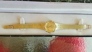 Womens Vintage Swiss Geneve 14k Gold Watch with Diamonds
