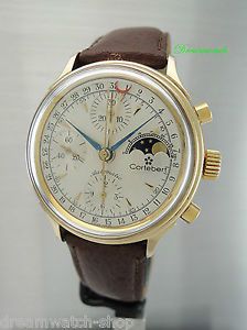 Cortebert kalender Chronograph, Mondphase, Stahl/ Rosé-vergoldet