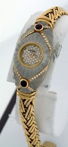 NEW DeLaneau Les Delicates $17,600.00 18k Yellow Gold Diamond Crystal Ruby watch