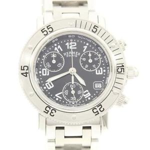 Used[C] Watch Hermes CL2.310 Clipper Diver Chronograph Quartz Black Arabic M9P