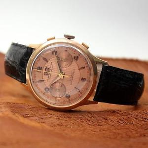 BRITIX Herren Armbanduhr Vintage Chronograph 18Kt Rotgold ca. 1950