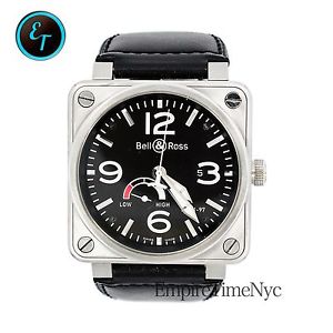 BELL & ROSS BR01-97 AVIATION BLACK DIAL POWER RESERVE  AUTOMATIC MENS WATCH