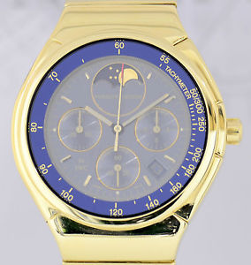 Porsche Design Chronograph Moonphase 18K Gold Klassiker blue Dial rar