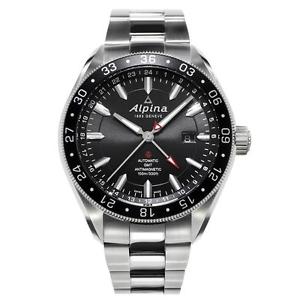 ALPINA MEN'S ALPINER 4 GMT 44MM STEEL BRACELET AUTOMATIC WATCH 550G5AQ6B
