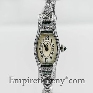 Vintage Ormont 18K White Gold Ladies Watch with Diamonds Mechanical
