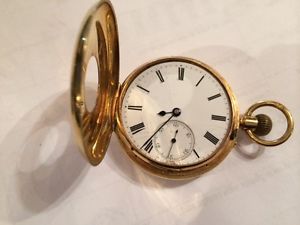 HALF HUNTER POCKET WATCH GOLD 18KT