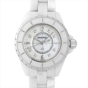 Used Watch Women CHANEL J12 white ceramic 8P diamond H2422 Quartz ceramic A6R