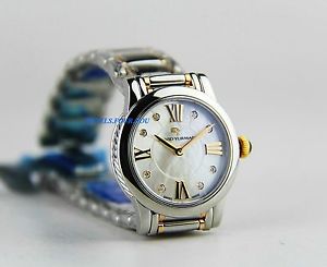 DAVID YURMAN WOMAN'S STEEL,SILVER ROSE18K GOLD SAPPHIRE WATCH MOP DIAMOND 30 mm