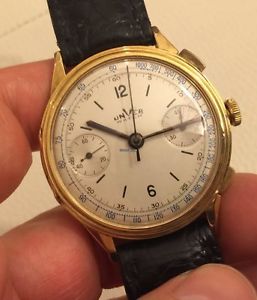Unver Chrono Chronograph Cronografo Manuale Stellina Oro Gold 40 mm