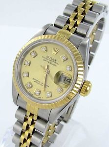 Rolex Datejust Orologio da donna Diamanti Brillanti Acciaio/Oro 69173 Scatola