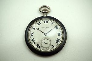 MOVADO POCKET WATCH EARLY & RARE .900 SILVER NIELLO MINT CONDITION BUY IT NOW!!