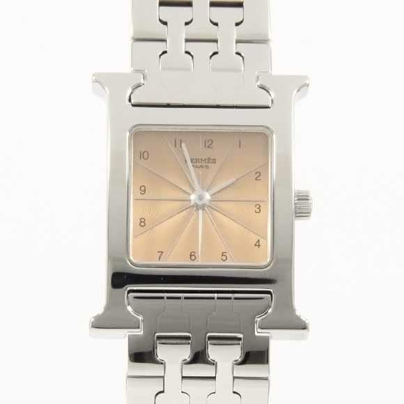 Used[B] Watch Hermes HH1.210 H watch Quartz Pink Arabic With genuine BOX H4P