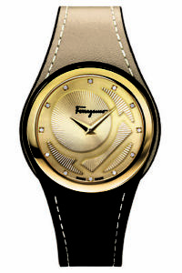 Ferragamo Women's FID040015 GANCINO CHIC Diamond Gold IP Leather Wristwatch