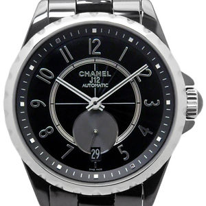 Pre-Owned CHANEL J12 Automatic Ceramic/SS Black Dial Men's Wristwatch H3836, ML