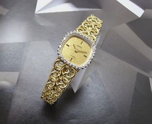 Ladies J. LAUREN 14K Gold & Diamonds Fancy Dress Wristwatch