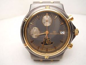 CRONOGRAPH PRYNGEPS   AUTOMATIC MOON PHASE-GUN METAL-GOLD CASE-VALJOUX 7758