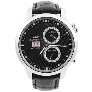 Glycine Airman 7 Black Multiple Timezones Automatic Men's Watch 3919.19