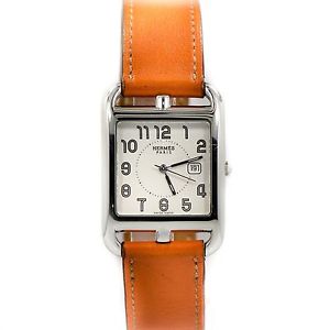 Hermes CC2.710 Cape Cod Orange Wrap Around Bracelet Watch Stainless Quartz