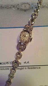 Ladie's 1930's Art Deco Glycine Diamond And Platinum Wrist Watch