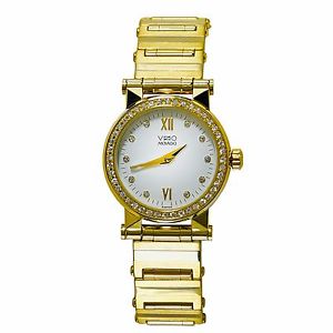 Ladies Diamond Movado Vizio Solid 18k Yellow Gold & Diamond Watch