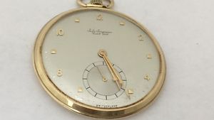 VINTAGE 14 K GOLD JULES JURGENSEN EST 1740 SWITZERLAND MECHANICAL POCKET WATCH