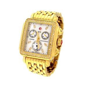 Michele Watch Diamond Deco Gold Tone MW06P01B0046