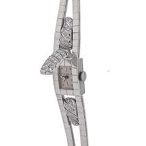 LaFemme 1.02Ct GVVS Diamond 14Kt White Gold 30.3Grams Winding Antique Watch