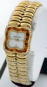 NEW DeLaneau Les Delicates $35,500.00 18k Yellow Gold Diamonds and Citrine watch