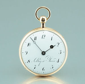 Beautiful 18k gold 1/4 Repeater Le Roy a Paris 1800 verge Fusee pocket watch