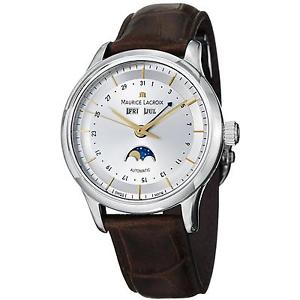 MAURICE LACROIX MEN'S 40MM BROWN CALFSKIN BAND AUTOMATIC WATCH LC6068-SS001132